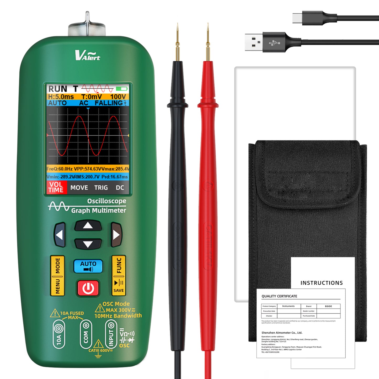 BSIDE Handheld Oscilloscope Multimeter Professional Digital Multiteter DC AC El image 0