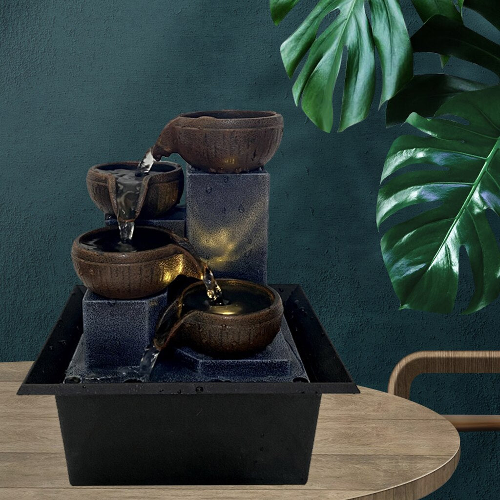 1pc Decorative Indoor Fountain Tabletop Water Fountain 5-Step Feng Shui image 4
