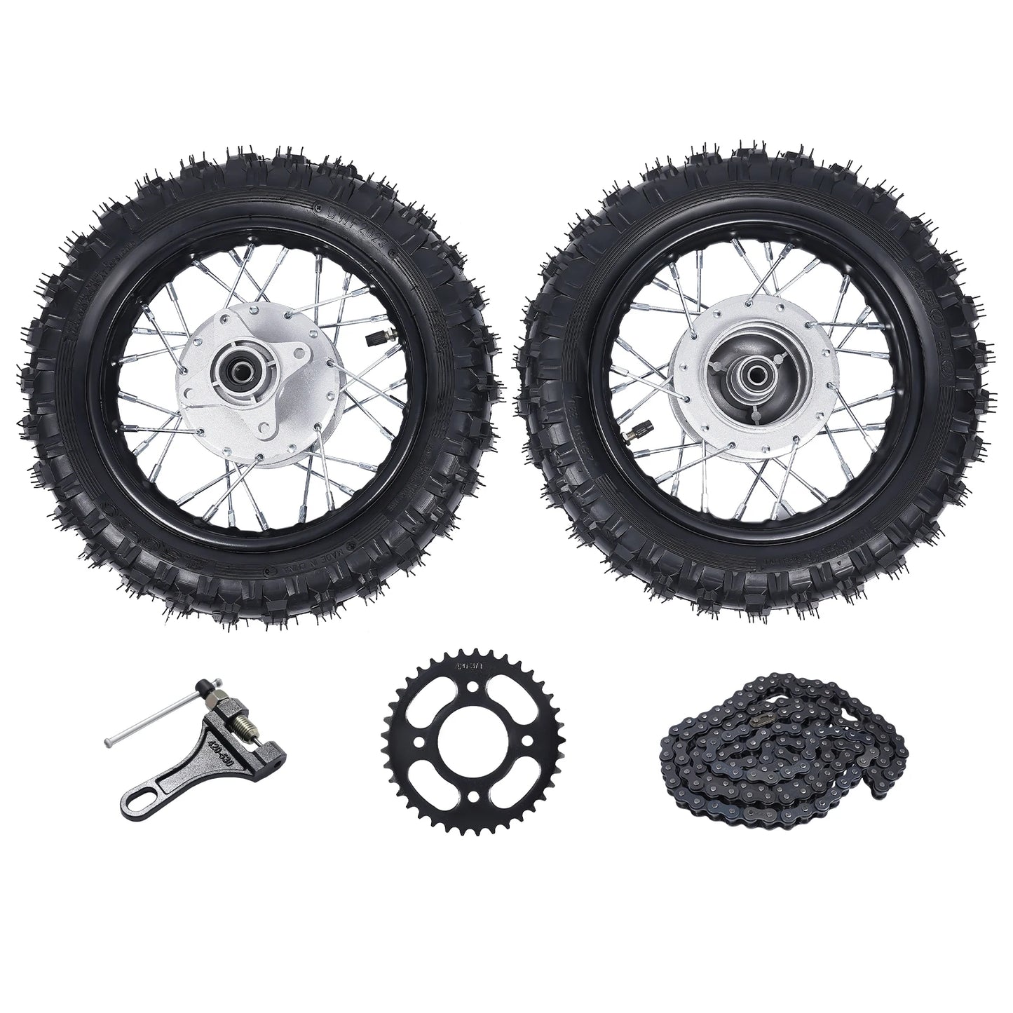 2.50-10 Tire Rim & Wheel with Drum Brake ¬Å“ Pit Bike Parts for Honda CRF50 XR50 image 0