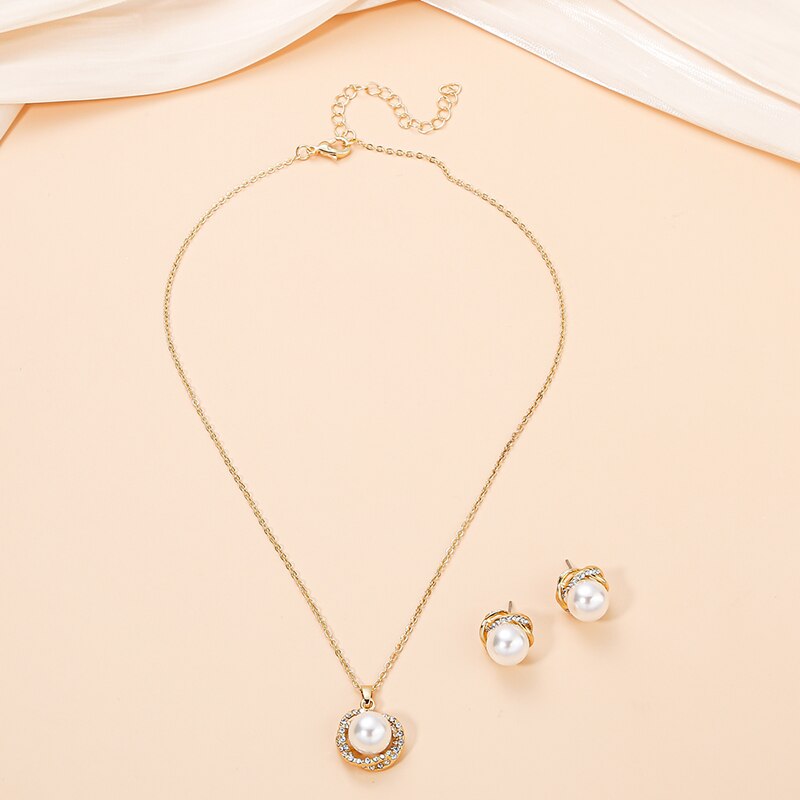 South Sea Shell Pearl Gold-Color Jewelry Sets for Women Cubic Zirconia Necklace image 6