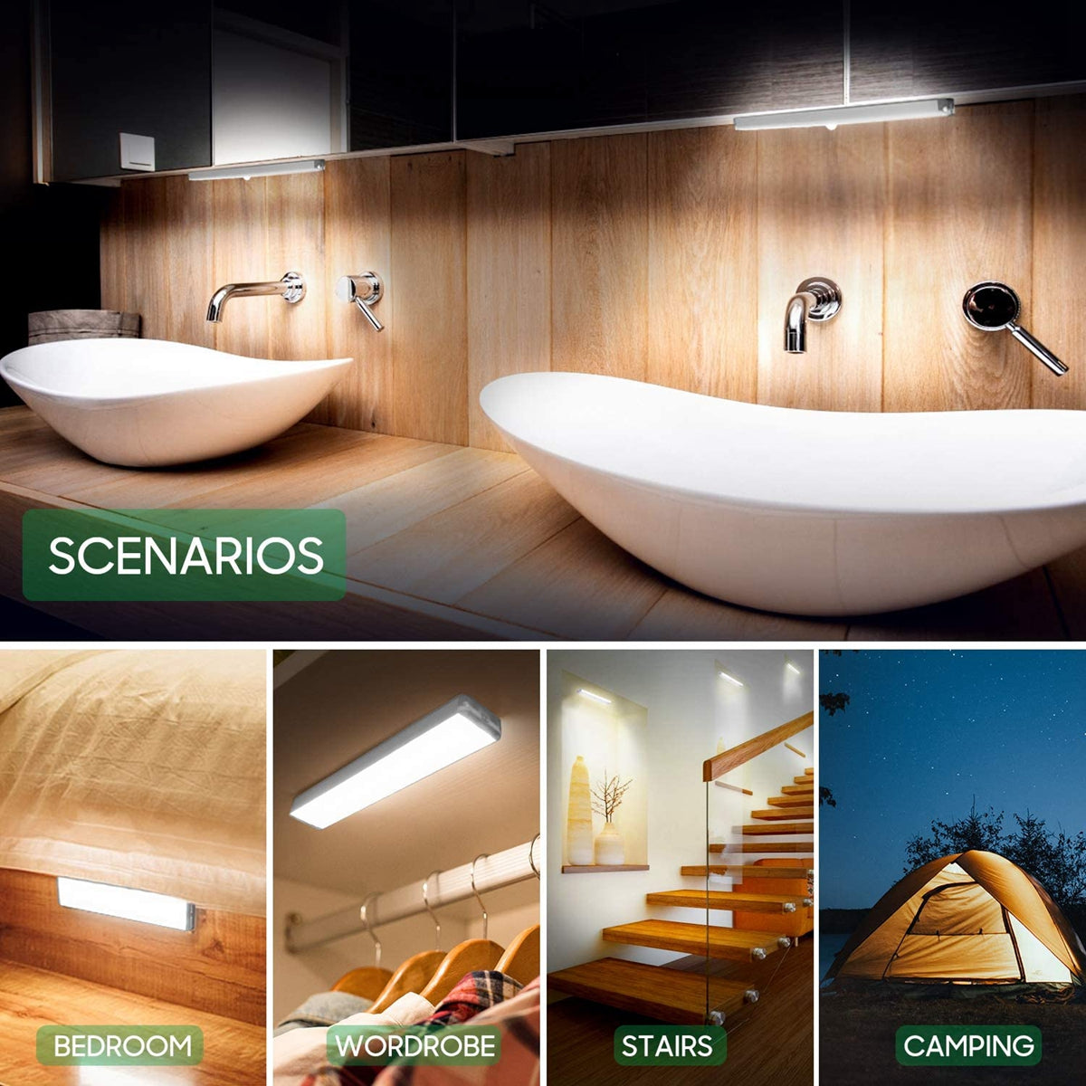 Wireless LED Night Light Motion Sensor Light Closet Night Lamp For Kitchen Bedr image 9