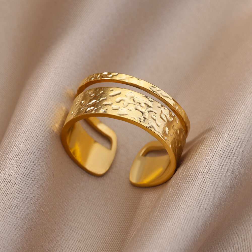 Stainless Steel Rings for Women Aesthetic Sunflower Gold Plated Wedding Couple image 23
