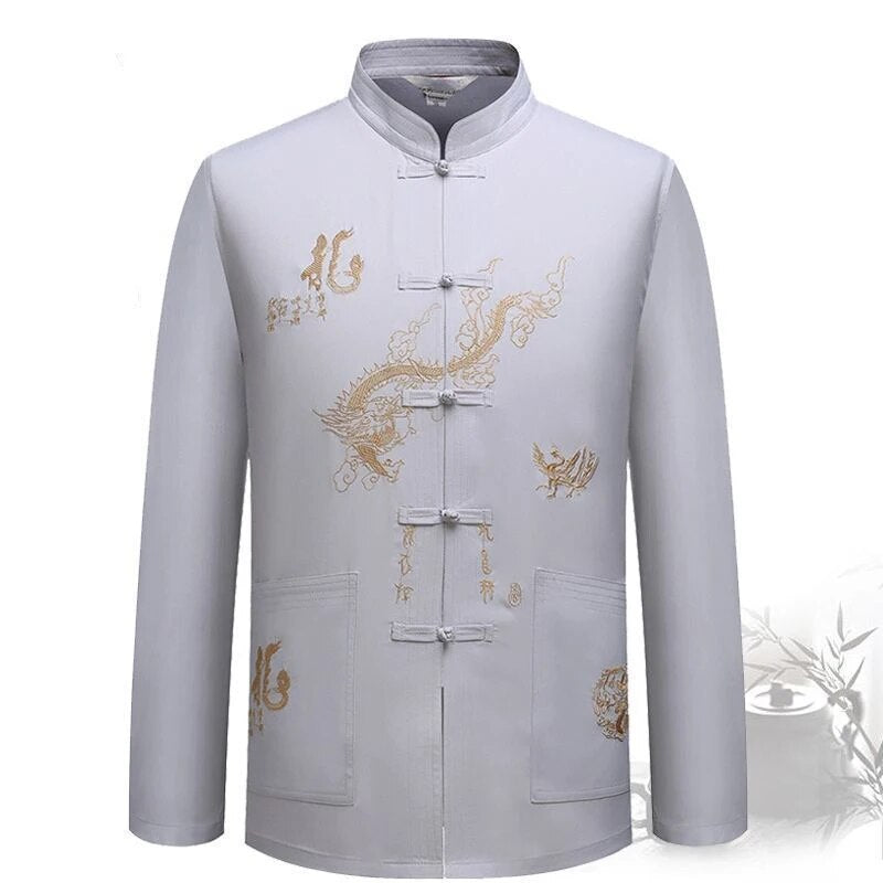Chinese Traditional Tang Clothing Kung Fu Suit Fashion Casual Embroidery T-shir image 13