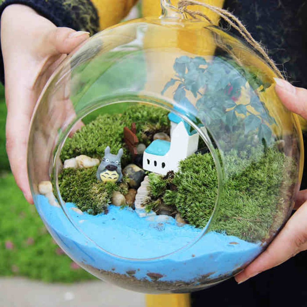 Diameter 8cm Hanging Glass Vase Flowers Plant Table Vase Stand Holder Terrarium image 0