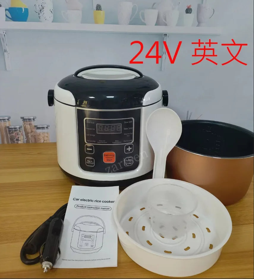 2024 24V Mini Rice Cooker Car Truck Soup Porridge Cooking Machine Food Steamer image 9