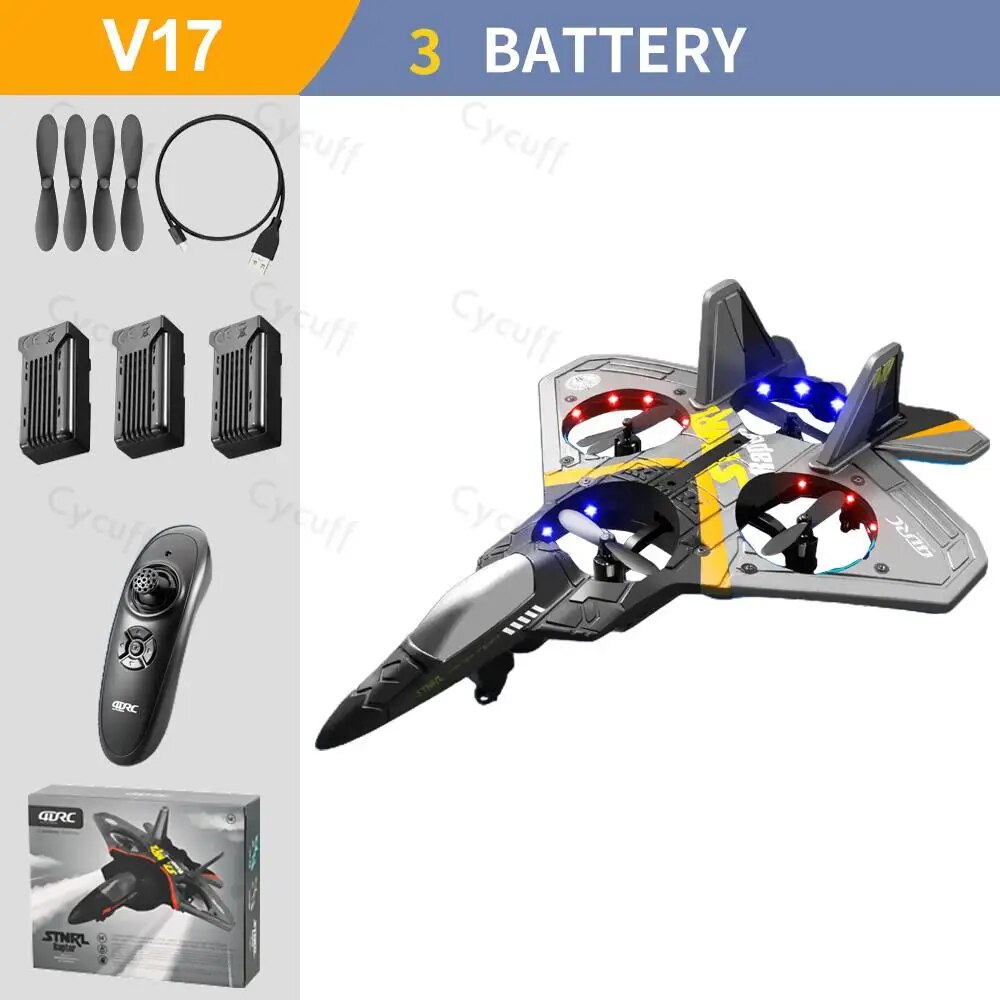 V17 RC Remote Control Airplane Drone 2.4G Gravity Sensing Remote Control Plane image 0