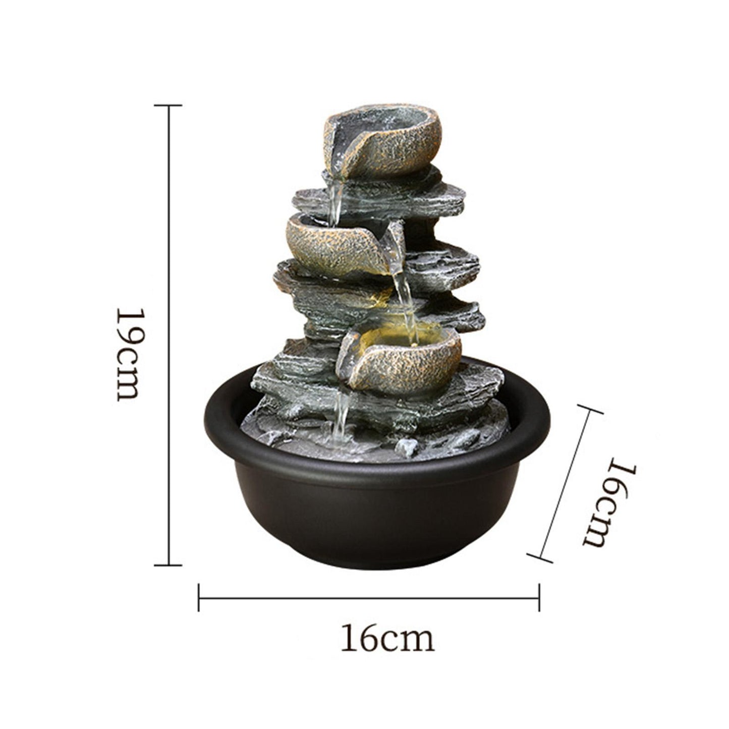 Tabletop Fountain Decor with Light Indoor Waterfall Fountains Mini Waterfall De image 7