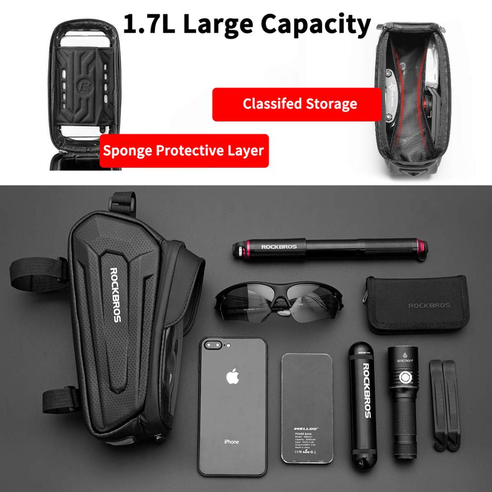 ROCKBROS Bicycle Bag Waterproof Touch Screen Cycling Bag Top Front Tube Frame M image 10