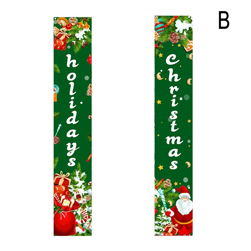 Christmas Decorations Red Merry Christmas Porch Sign Xmas Hanging for Home door image 2