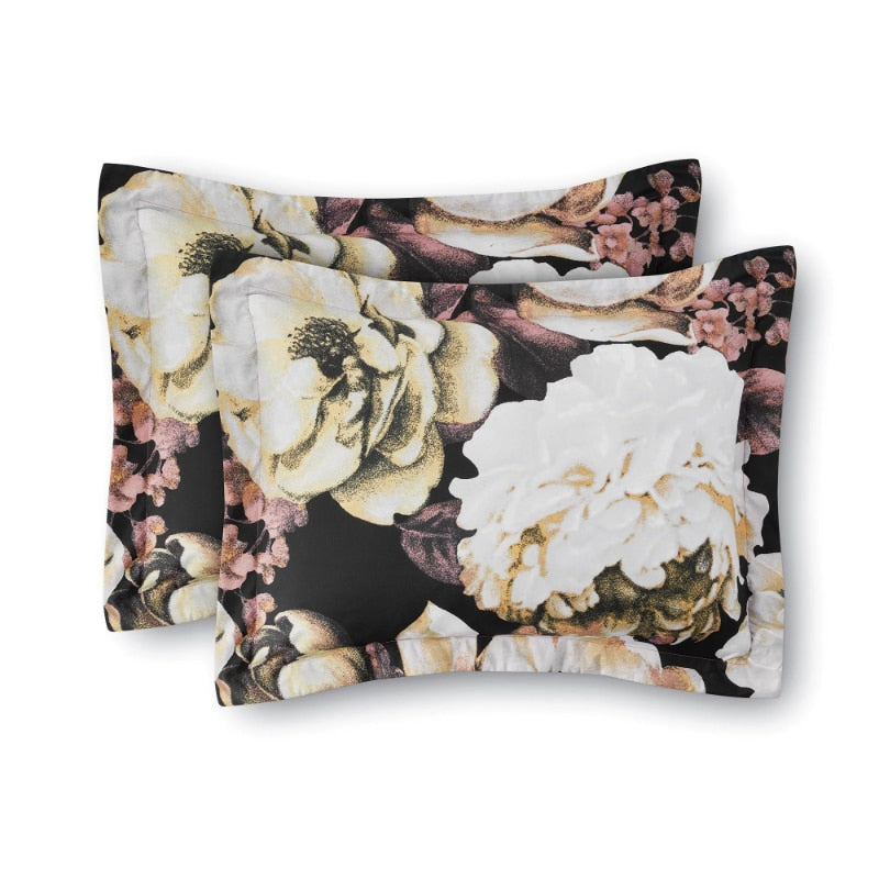 Mainstays Black Floral 10 Piece Bed in a Bag Comforter Bedding Set With Sheets image 2