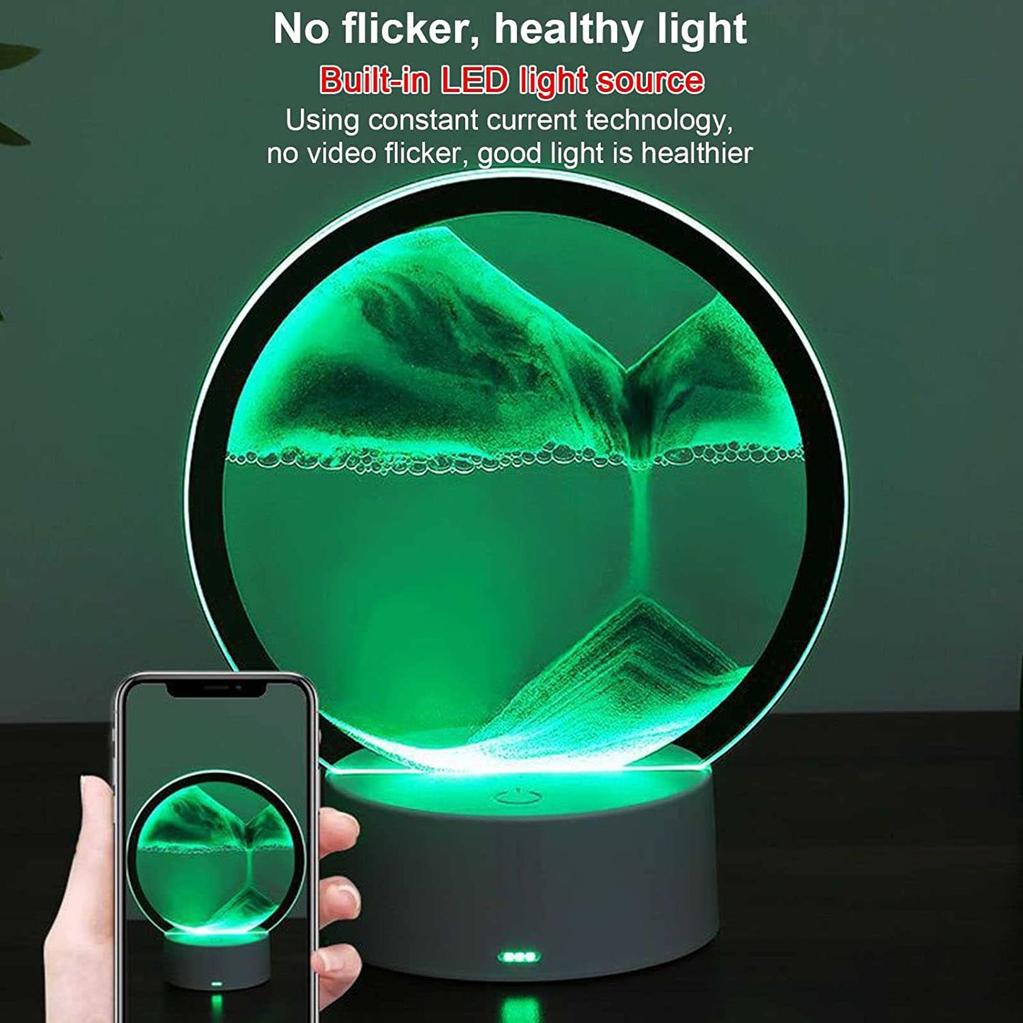 Sand Painting Table Lamp LED RGB Sandscape Lamp 3D Colorful Moving Sand image 10