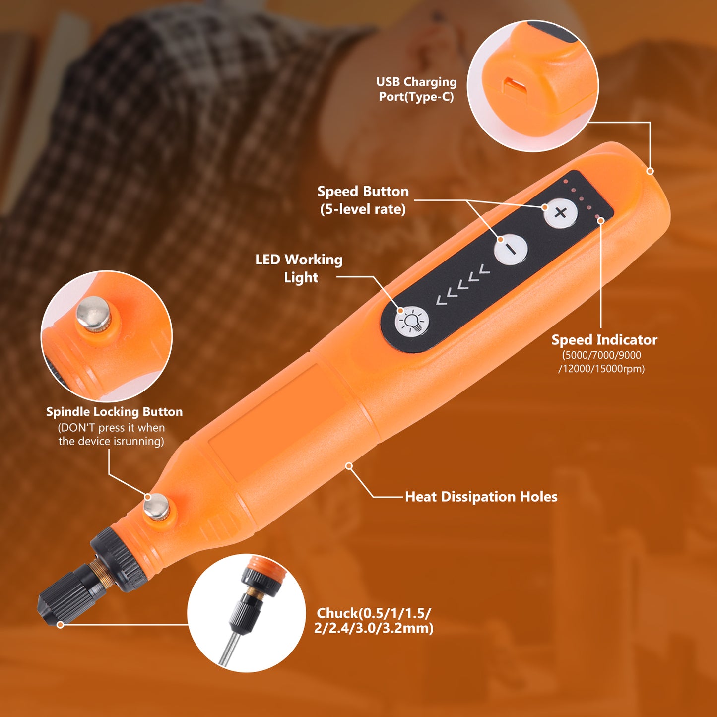 Electric Grinder Small Hand-Held Grinding Machine Electric Jade Polishing Poli image 3