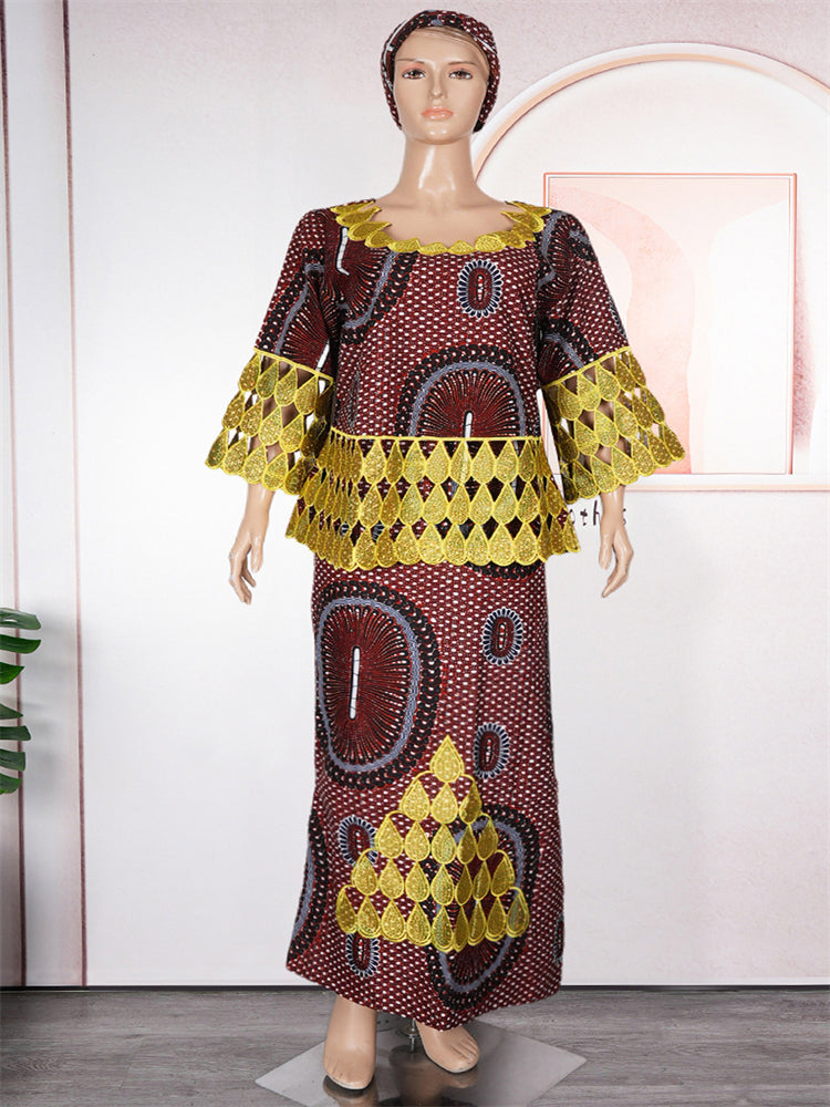 3XL 4XL Women Plus Size Clothing African Dashiki Print Wax Dress Wedding Party image 5