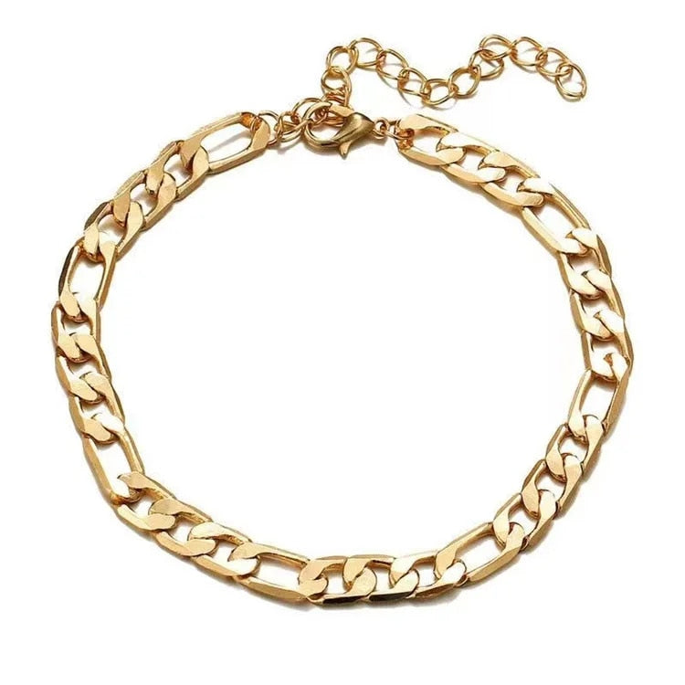 6Pcs Gold Color Bracelet Set Boho Retro Thick Twist Cuban Chain Bracelet for Wo image 3