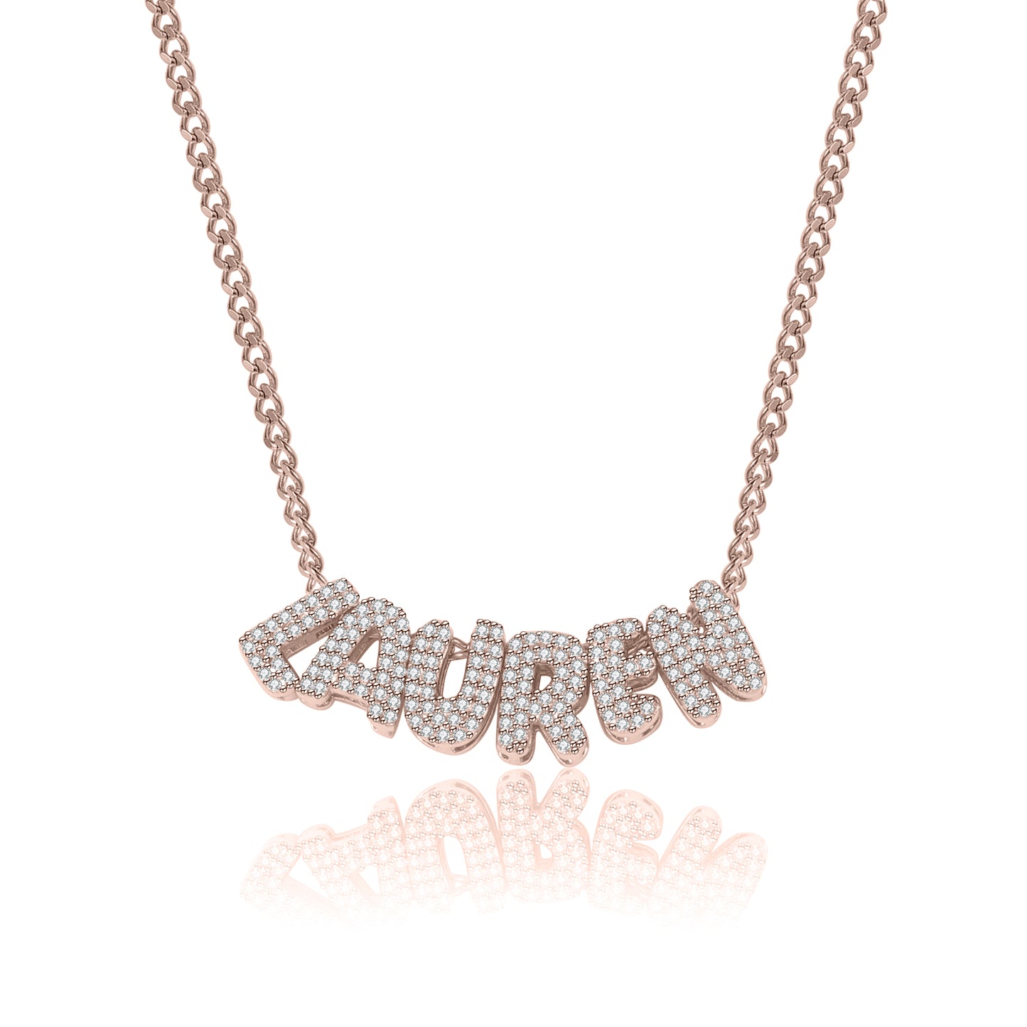 New Personalized Puff Name Pendant 18k Gold Plated Jewelry 3D Bubble Customize image 3