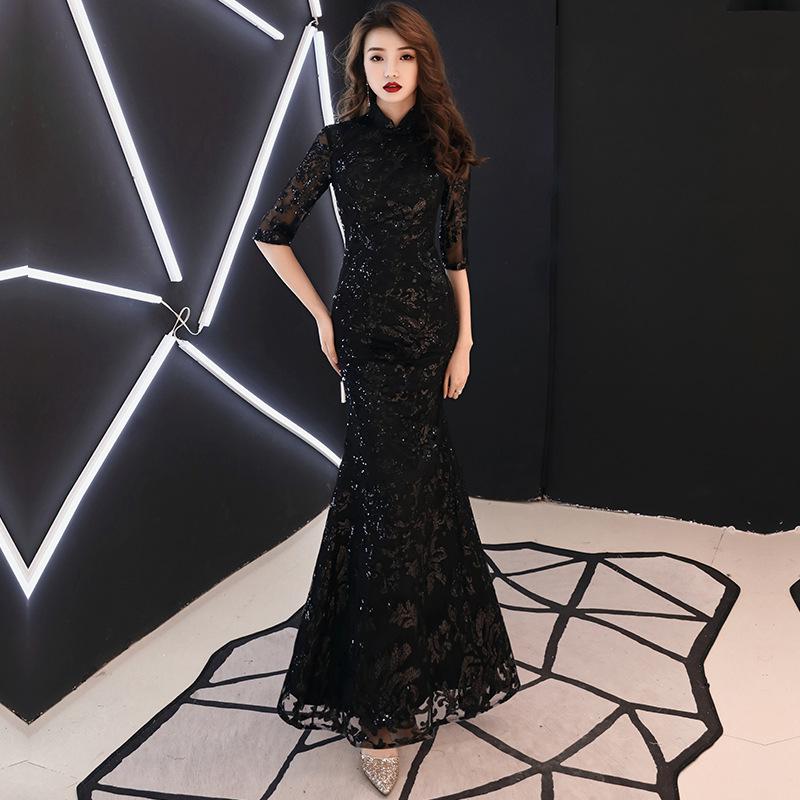 Prom Party Gorgeous Women Dress Plus Size 3XL Vestidso Lace Elegant Lady Cheongsam image 1