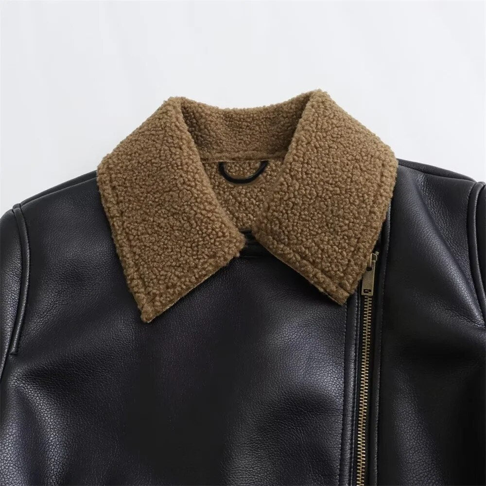 UNIZERA 2023 Autumn/Winter New Women's Wear New Fashion Casual Loose Fit Motorc image 1