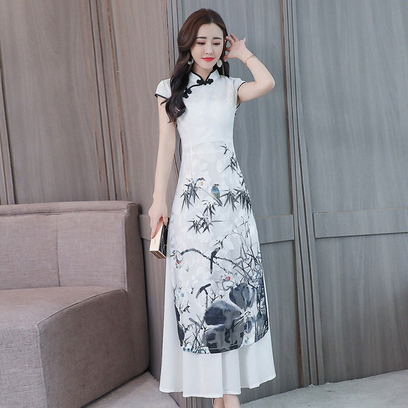 Vietnam Traditional Dress Women Summer 2020 Cheongsam Oriental Dress Chinese St image 2