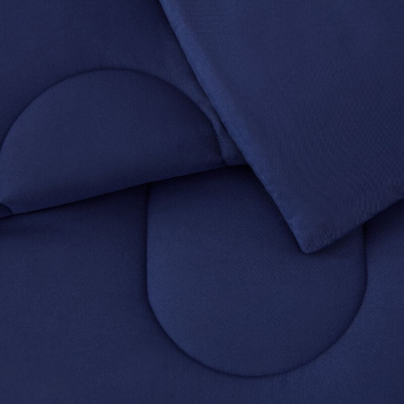 Mainstays Navy 7 Piece Bed in a Bag Comforter Bedding Set with Sheets image 3