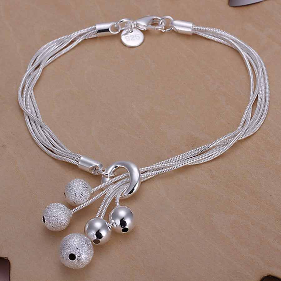 Noble 925 Sterling Silver Square Solid Chain Bracelet For Women Men Charm Party image 29