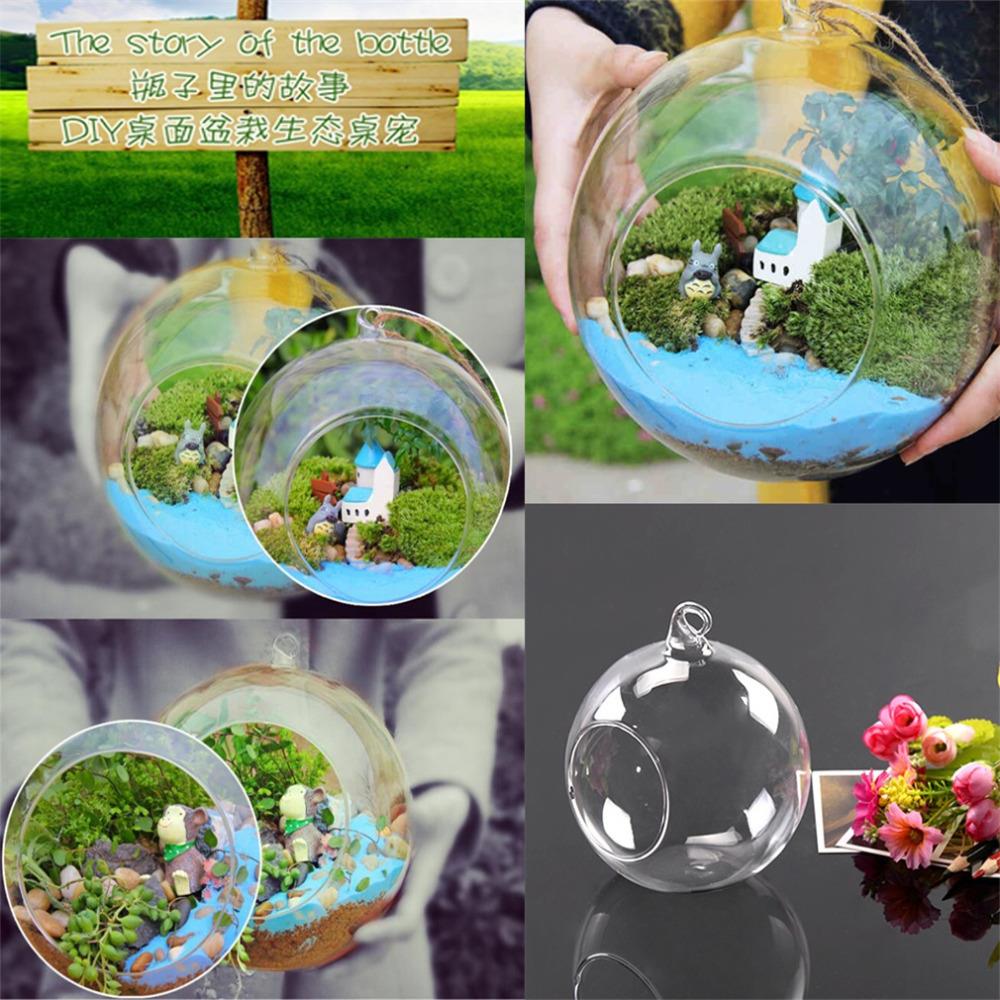 Diameter 8cm Hanging Glass Vase Flowers Plant Table Vase Stand Holder Terrarium image 3