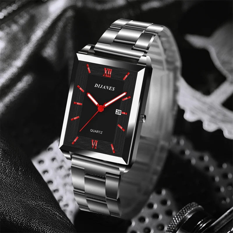 Fashion Men's Calendar Sport Casual Leather Wristwatch Luxury Business Golden S image 15