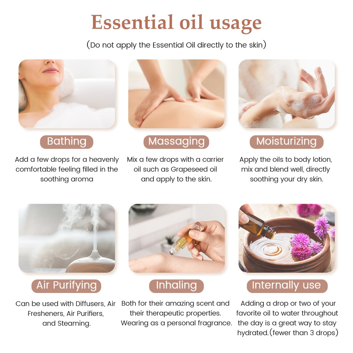 PHATOIL 3pcs Essential Oils Set for Humidifier 30ml Lavender Lemon Peppermint A image 7