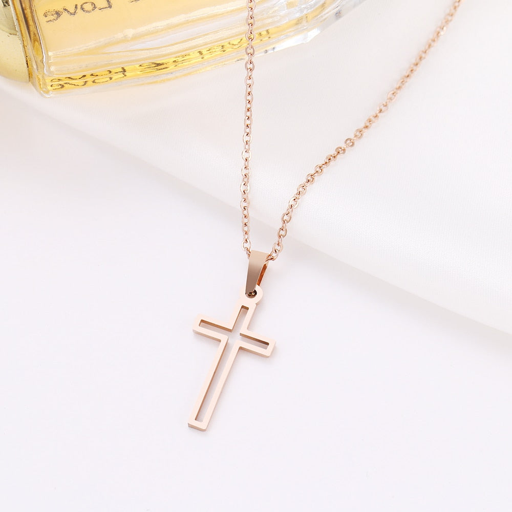 DOTIFI Stainless Steel Necklace For Women Lover's Gold And Rose Gold Color image 5