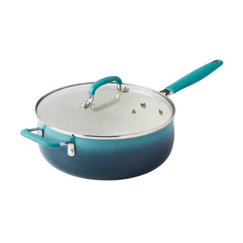 The Pioneer Woman 12-Pieces Porcelain Enamel Classic Ceramic Cookware Set, Ombr image 2
