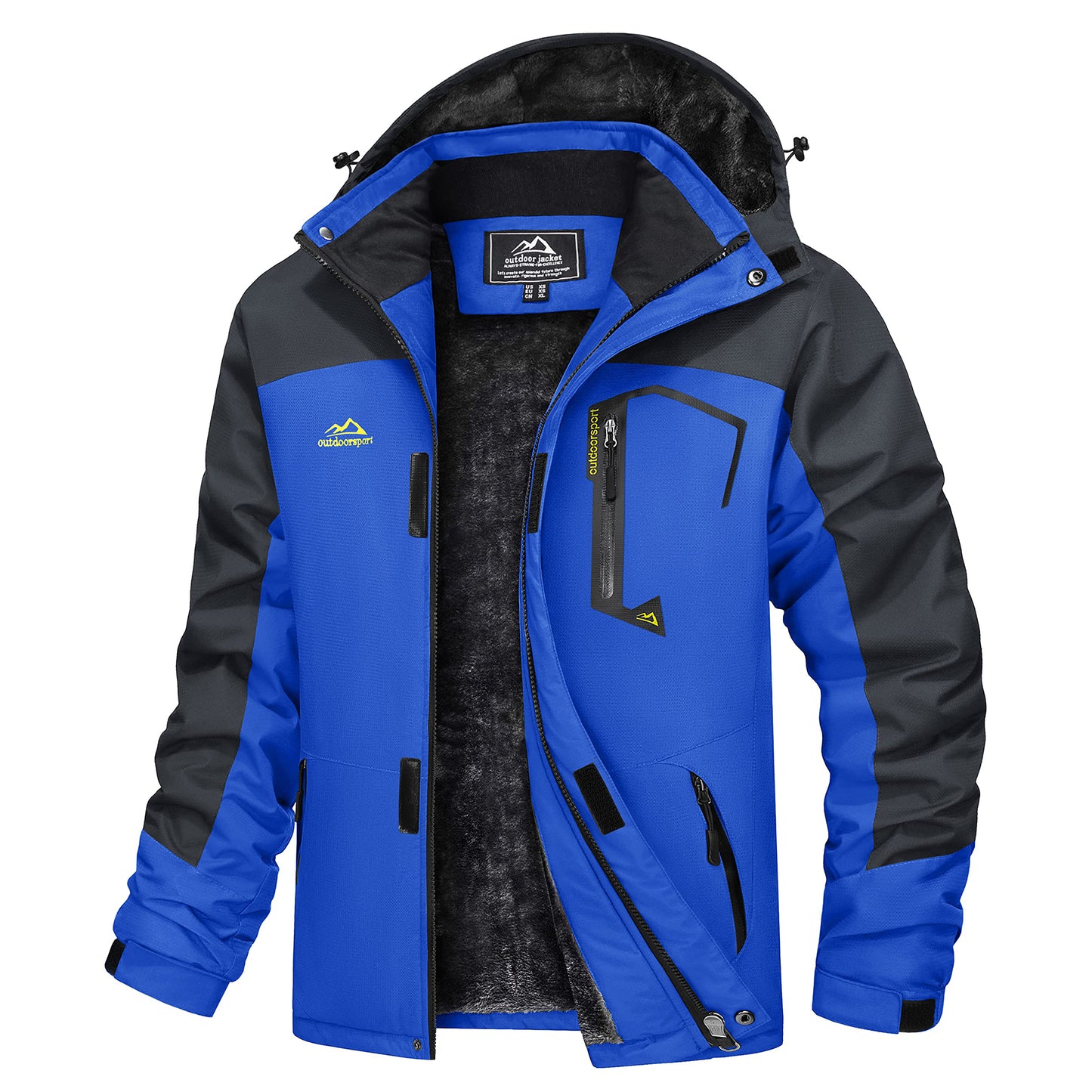 MAGCOMSEN Men's Hooded Fleece Ski Jacket Waterproof Thermal Thick Warm Parka Co image 8