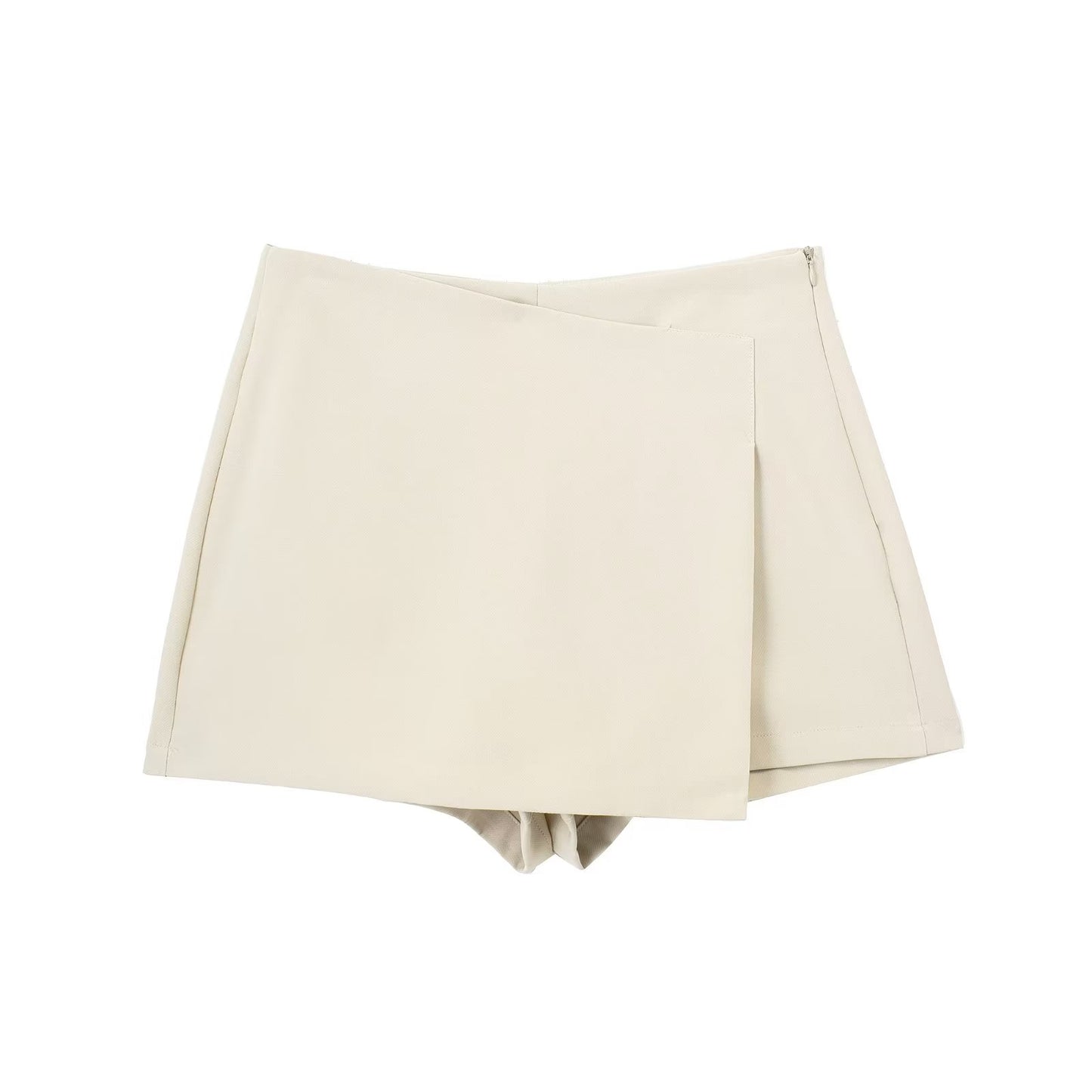 Willshela Women Fashion Solid Asymmetrical Side Zipper Skirts Shorts Vintage Hi image 9