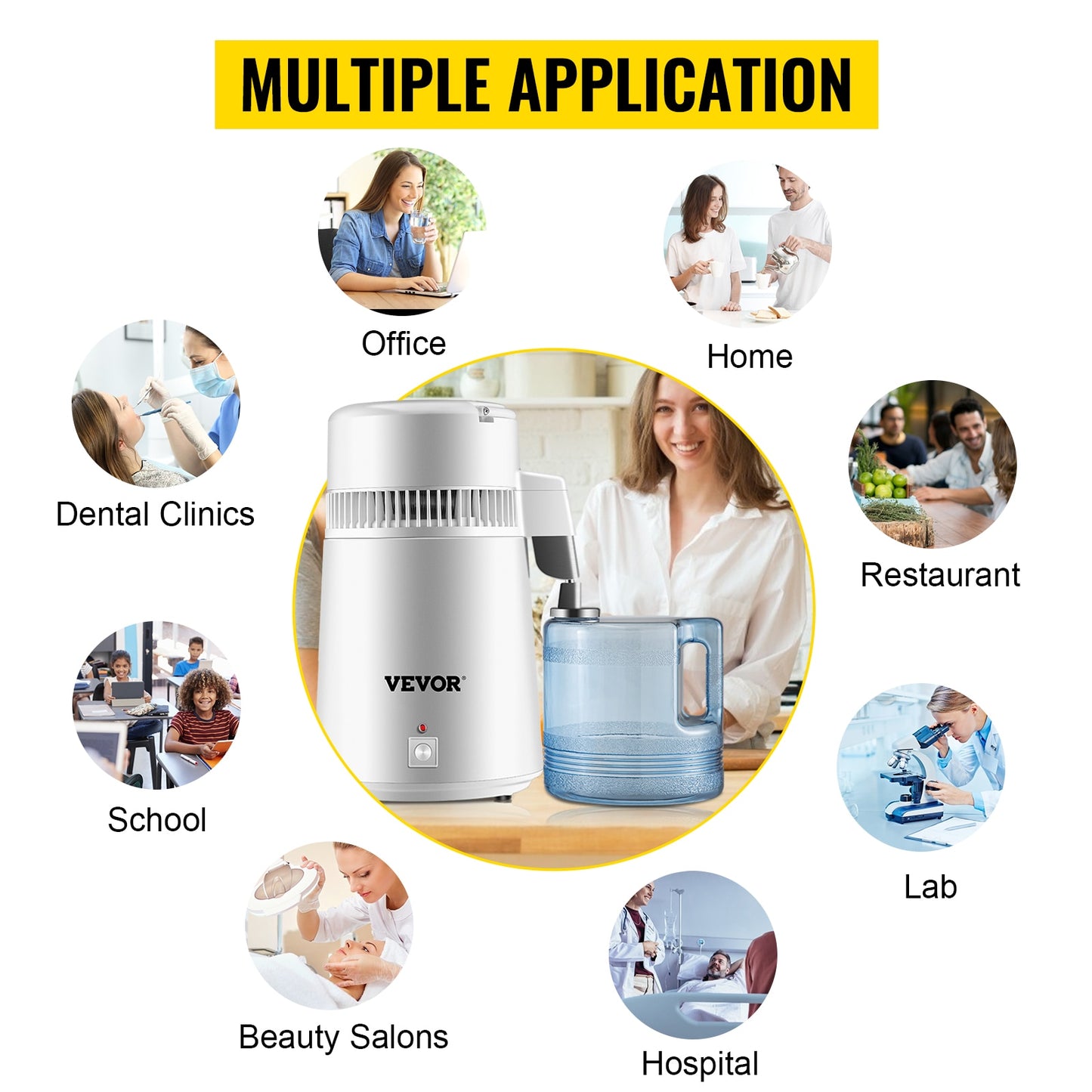VEVOR 4L Water Distiller Purifier Filter Dispenser Heating Drinking Bottle Soft image 1