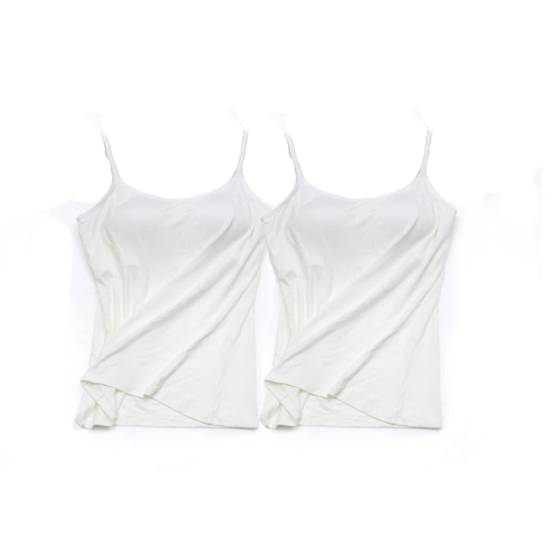 Women Camisole Vest Underwear Summer Soft Tank Top Bra Spaghetti Strap Modal Sl image 13