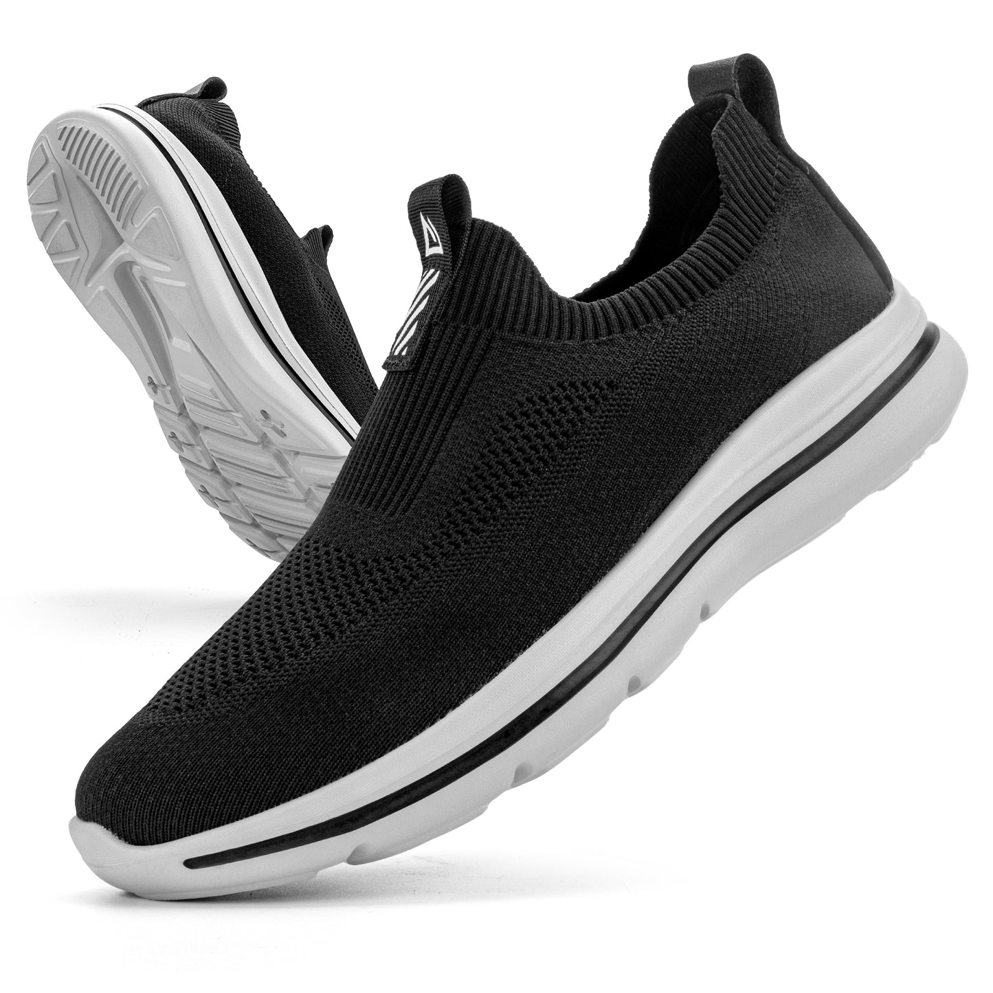 Men Sneakers Walking Shoes for Man Black Slip On Casual Shoes Athletic Lightwei image 1