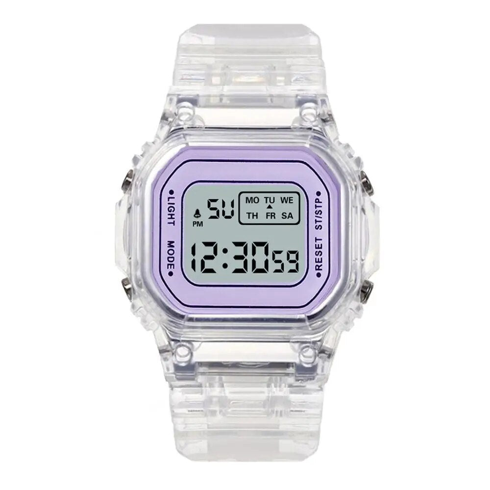 Fashion Men Women Watches Gold Casual Transparent Digital Sport Watch Lover's G image 4
