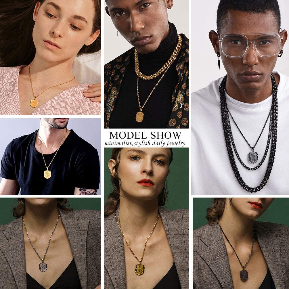 U7 Saint Michael The Archangel Gold Necklace Saint Michael Pendant Religious image 3