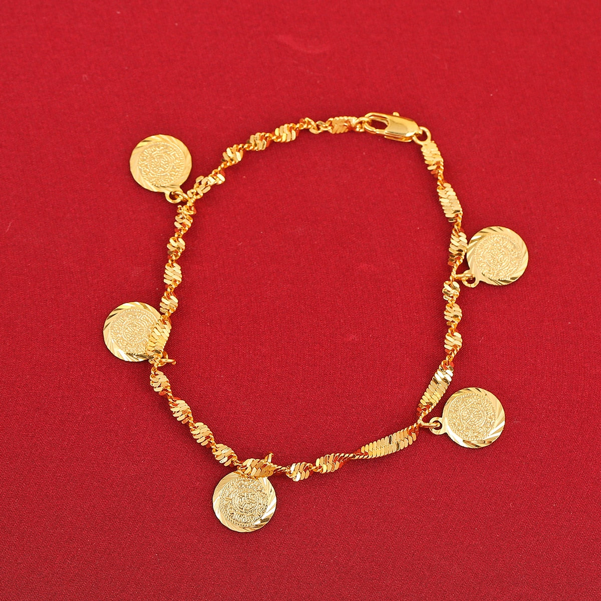 Trendy Money Coin Bracelet Gold Color Islamic Muslim Religious Coins Bracelet image 3