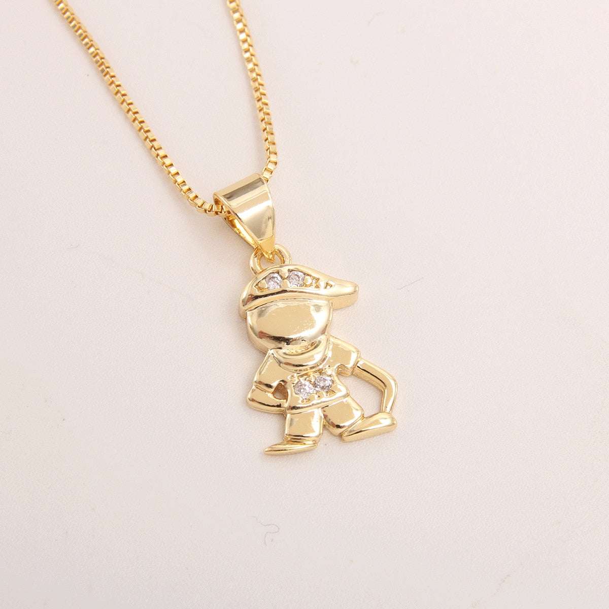 MHS.SUN Fashion Boys And Girls Charm Necklace Gold Plated ZC Zircon Hollow Pend image 4