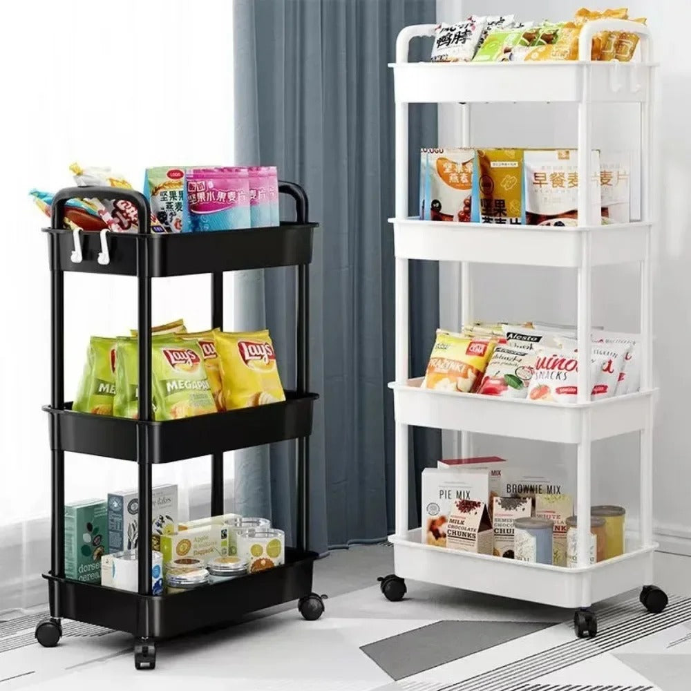 Bookshelf Storage Trolley Mobile Kitchen Organizer Cart With Wheels Multi-Layer image 9