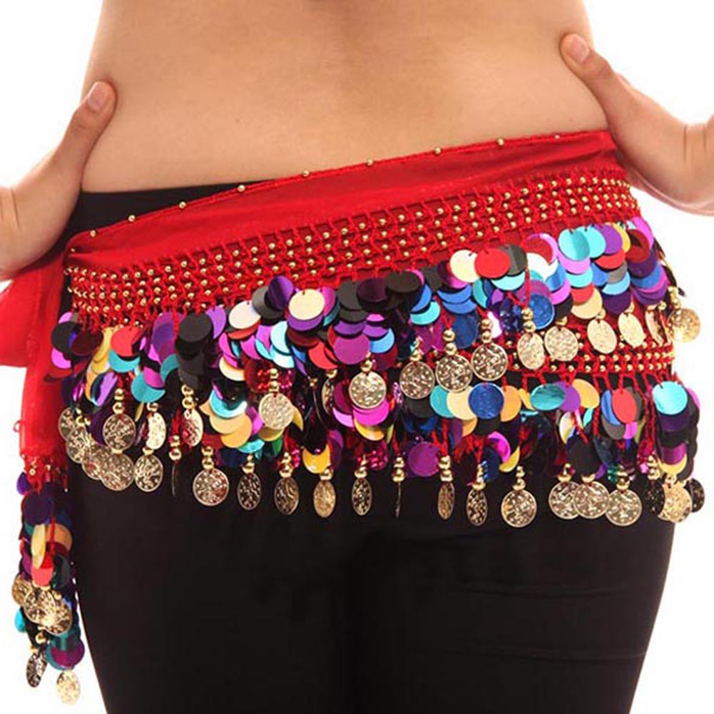 Women Belly Dance Hip Scarf Wrap Belt Dancer Skirt Female Show Costume Accessor image 9