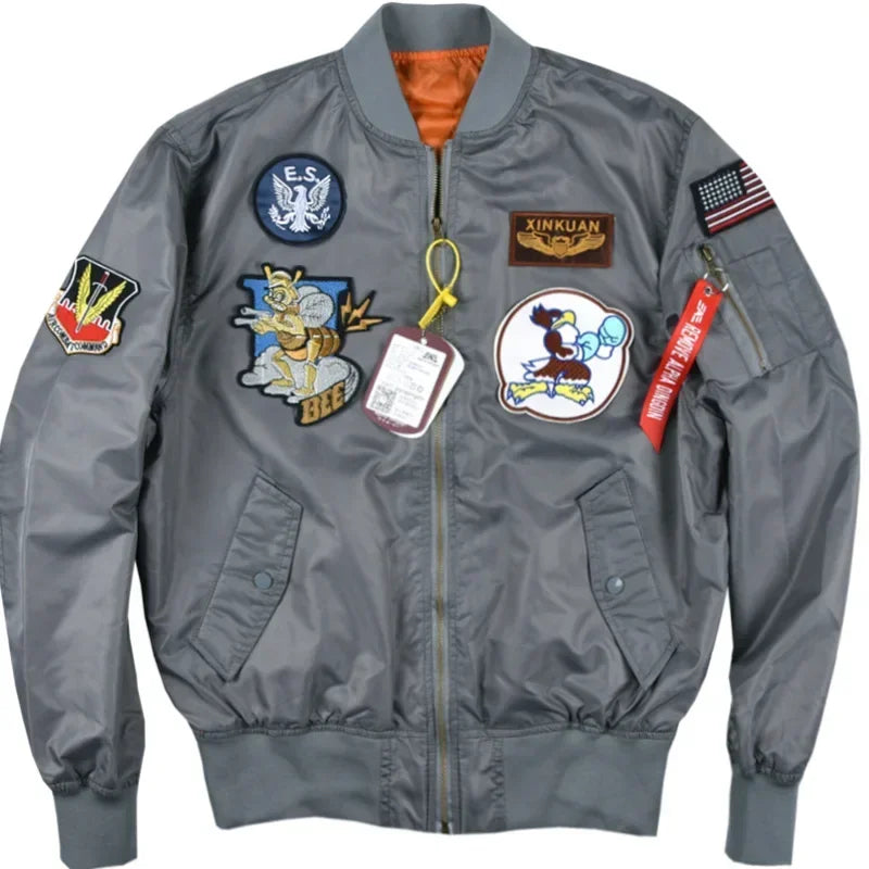 Winter Men Thicken Warm Flight Pilot Jacket Mens Casual MA1 Aviator Baseball Ai image 1