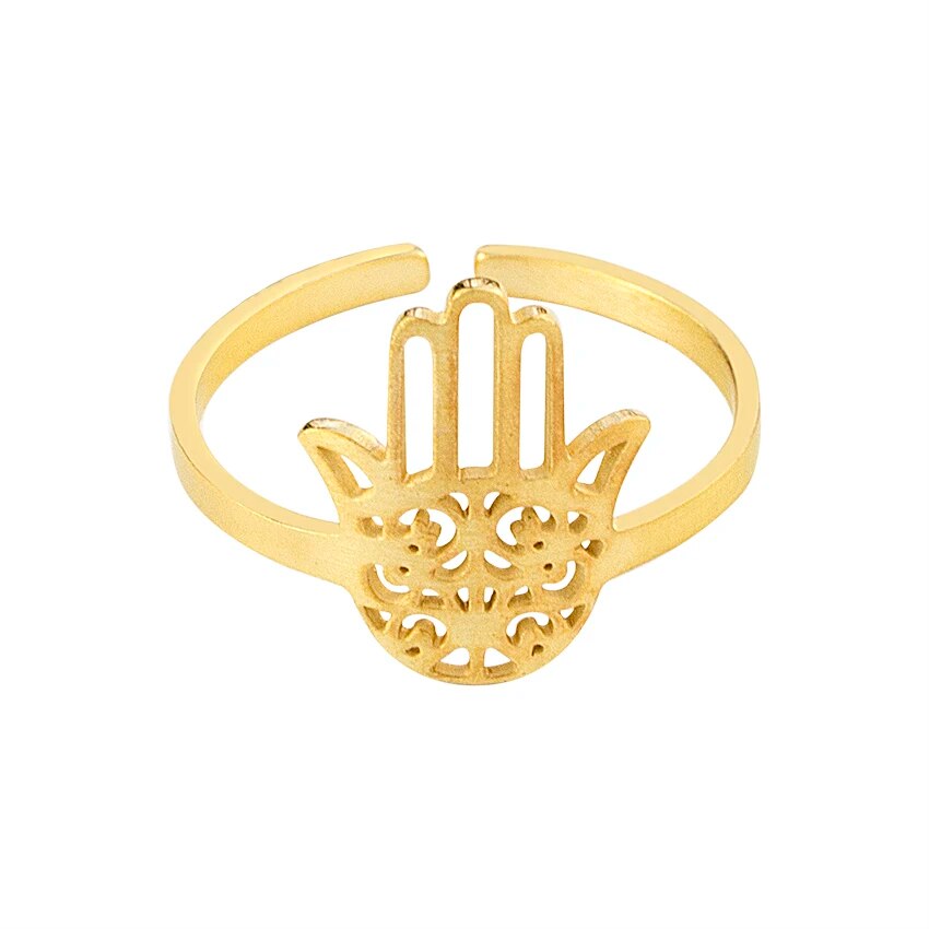 Jesus Cross Rings For Women Men Metal Golden Wide Large Adjustable Ring Vintage image 13