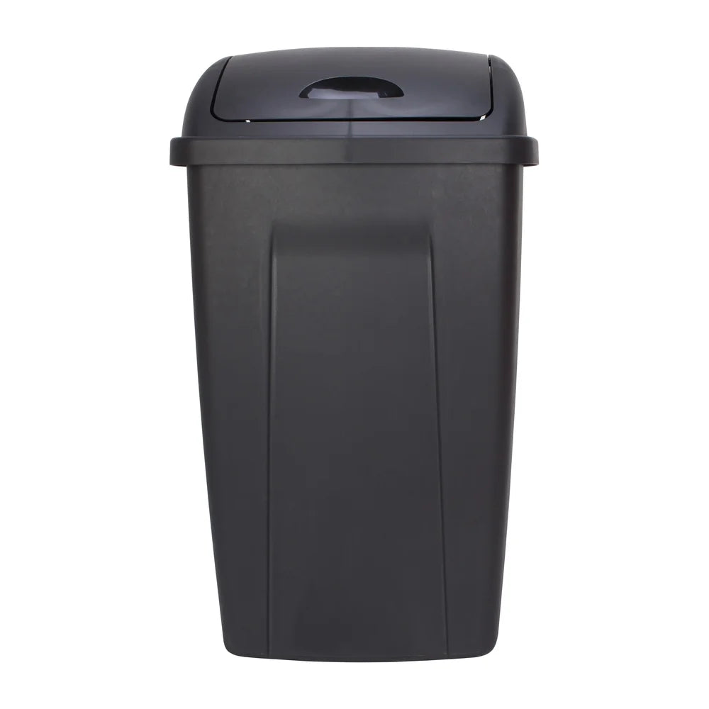 13 Gallon Durable Plastic Swing Top Trash Can Indoor Garbage Container Easy Cle image 2