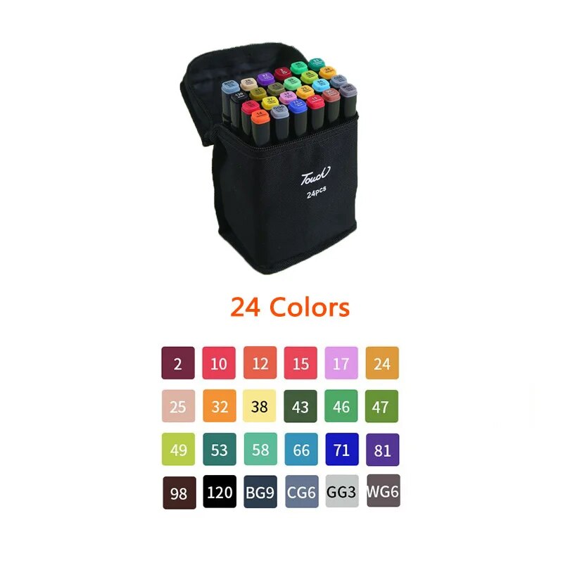 12-120pcs Alcohol Based Art Marker Set for Adult Kids Dual Tip Coloring Drawing image 1
