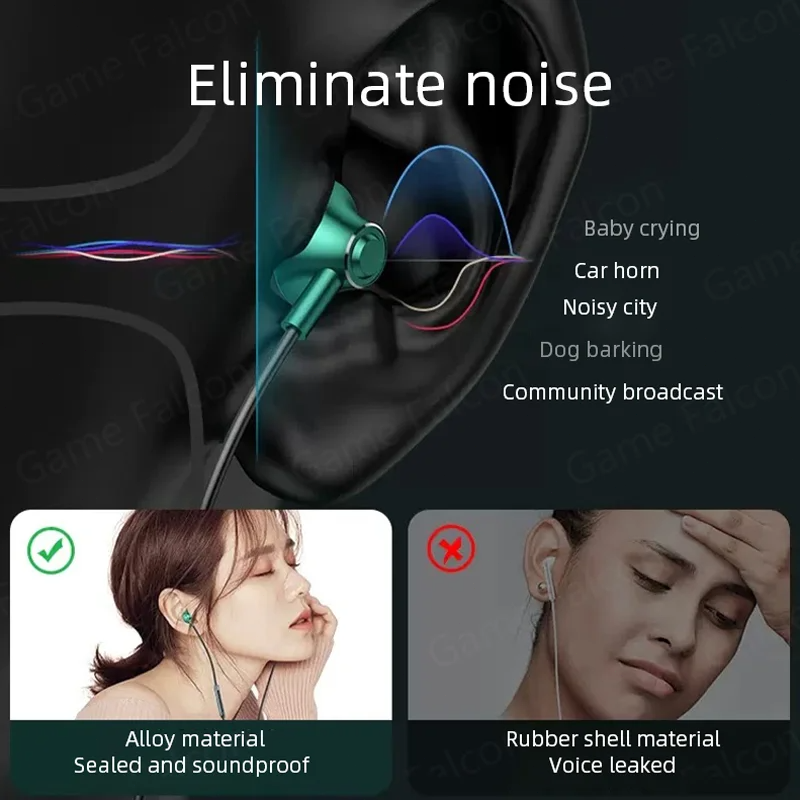 USB Type C Headphone HiFi Bass Stereo Volume Control Mic 3.5mm Wired Earbuds Fo image 8