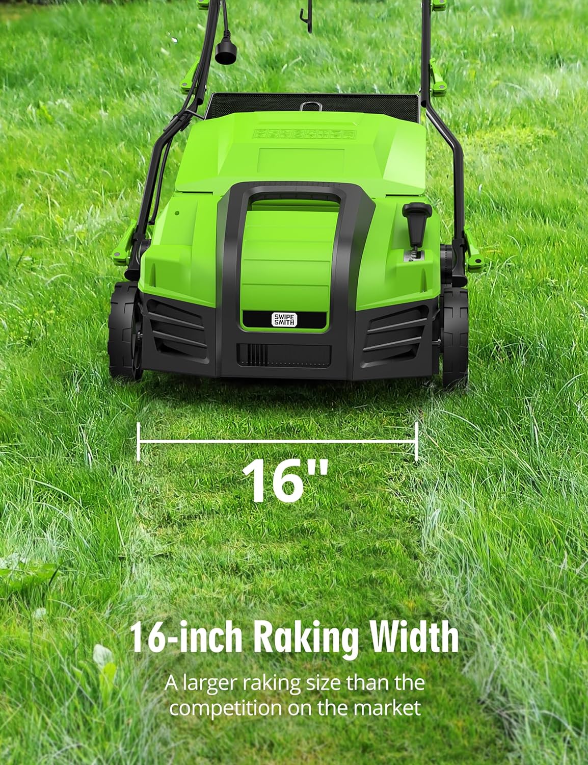 16” 15 Amp Electric Dethatcher Scarifier, Lawn with 5-Position Depth Adjustment image 2