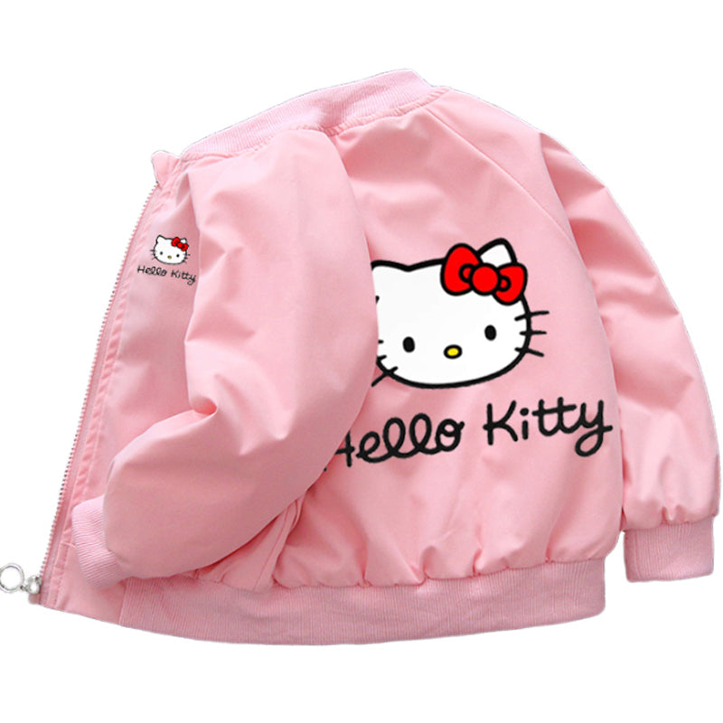 Sanrio Hello Kitty Girls Jacket Coats 2024 Spring Autumn Baby Kids Cartoon Long image 3