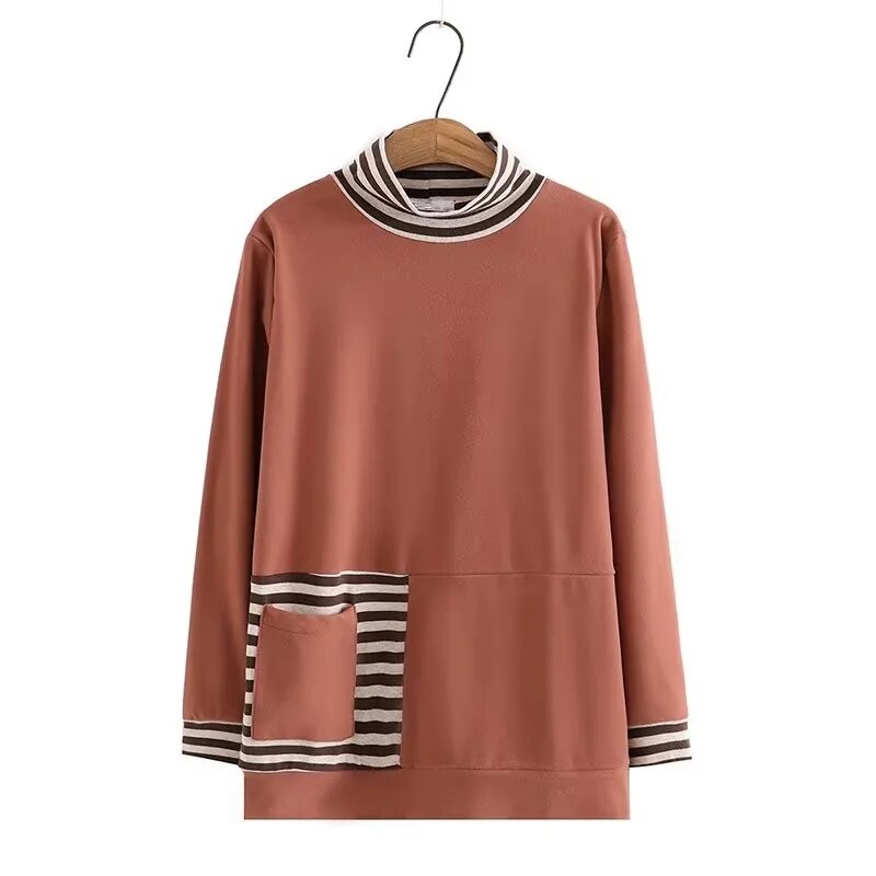 Camiseta de manga larga para mujer, tallas grandes, colores lisos, elástica, talla C