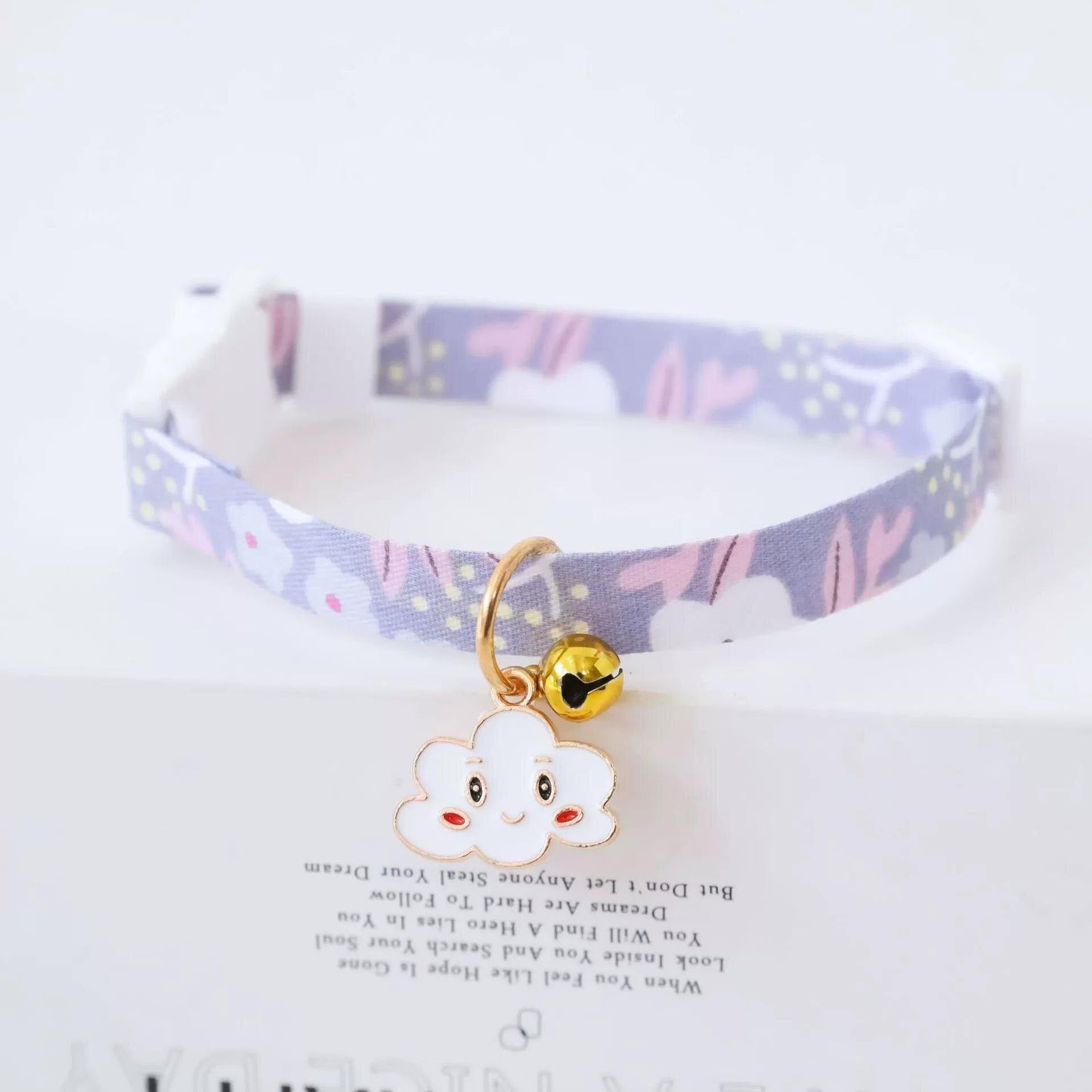 Collar de seguridad para gatos con estilo Ins Moon Cat, lazo para perros pequeños, correa ajustable para el cuello para PU