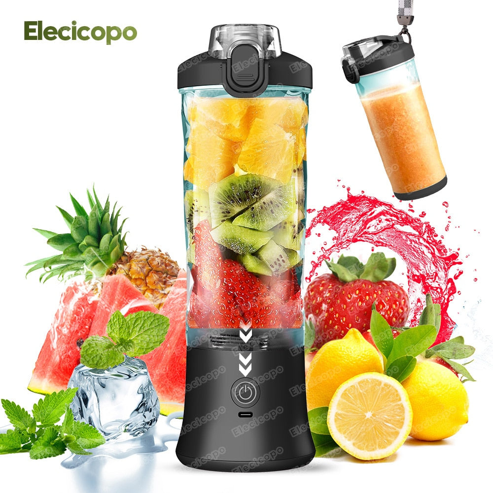 Licuadora portátil Elecicopo de 240 W, recargable por USB, mini licuadora y exprimidor.